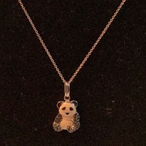 Silver Panda Bear pendant with chain